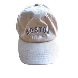 Boston Est 1630 Baseball Hat Khaki Beige Embroidered Elidan Dad Cap Adjustable